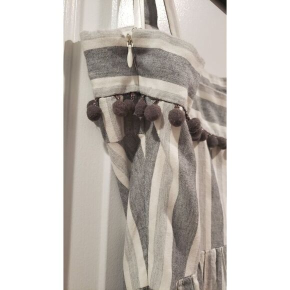 Maggy London Women's Stripe Flounce Sundress With Tassles Size US 8 - Picture 9 of 11